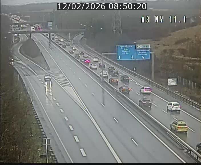 Traffic live webcam Luxembourg Croix de Bettembourg A3 - BK 11.1 - direction Luxembourg-ville