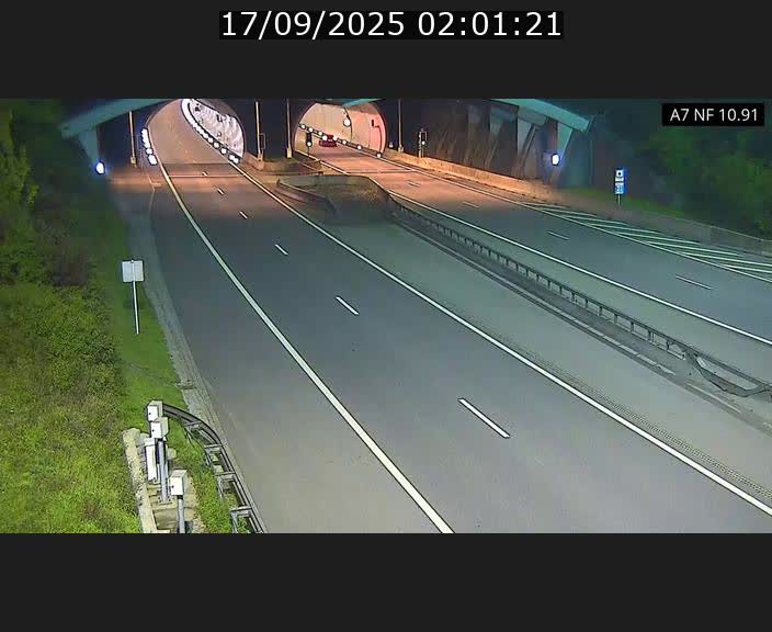 Caméra trafic Luxembourg - A7, Tunnel Gousselerbierg, entrée sud, direction Mersch