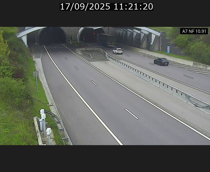 Caméra trafic Luxembourg - A7, Tunnel Gousselerbierg, entrée sud, direction Mersch
