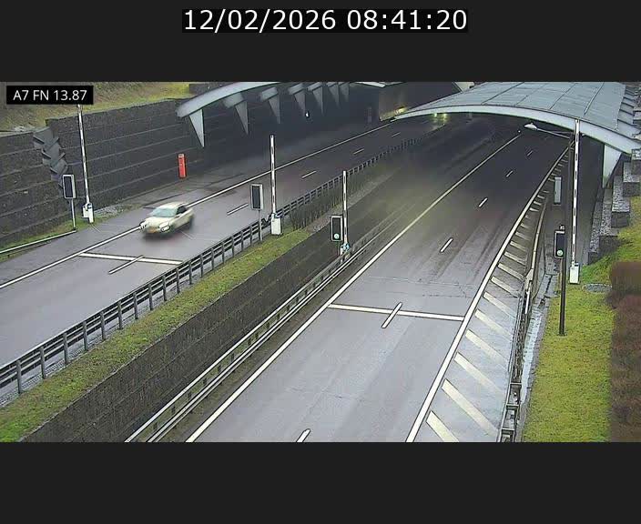 Caméra trafic Luxembourg - A7, Tunnel Gousselerbierg, entrée nord, direction Lorentzweiler