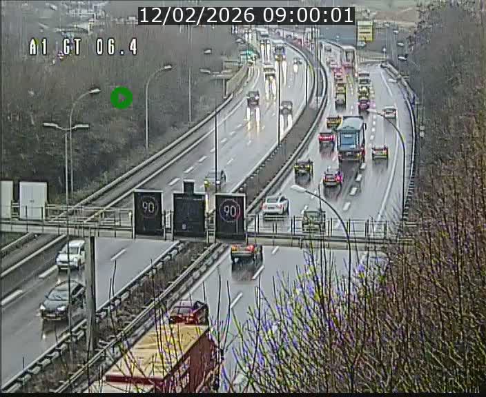 Traffic live webcam Luxembourg Hamm - A1 direction Sandweiler - BK 6.4
