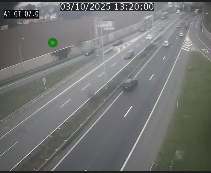 Traffic live webcam Luxembourg Cents - A1 direction Kirchberg - BK 7