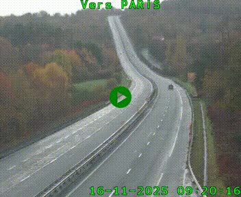 Caméra routière sur l'autoroute A20 à Bessines-sur-Gartempe. Vue orientée vers Paris