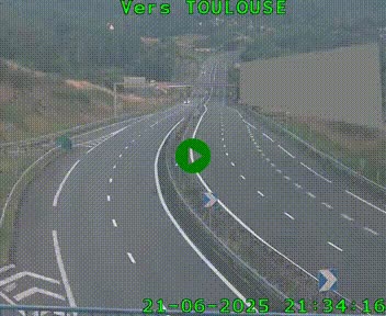 Caméra routière sur l'autoroute A20 à Noailles, en périphérie de Brive-la-Gaillarde. Vue orientée vers Toulouse