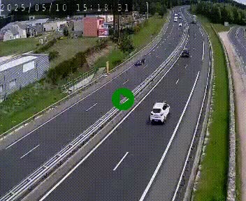 Caméra autoroute A75 à hauteur du col du rocher blanc en direction de Montpellier