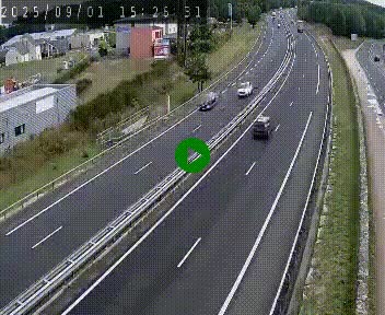 Caméra autoroute A75 à hauteur du col du rocher blanc en direction de Montpellier