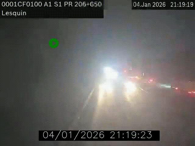 Webcam autoroute A1 à hauteur de Lesquin. Vue orientée vers Lille