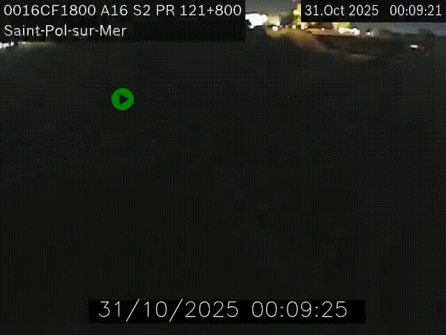 Webcam autoroute A16 à proximité de Dunkerque, à hauteur de la sortie Saint-Pol-sur-Mer. Vue orientée vers Calais