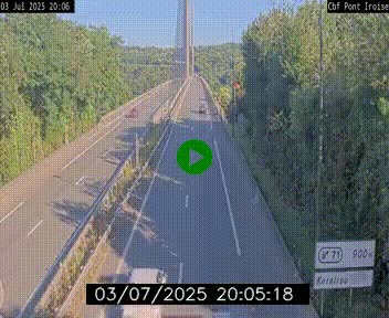 Webcam sur la N165 après le Pont de l'Iroise, à l'entrée de Brest