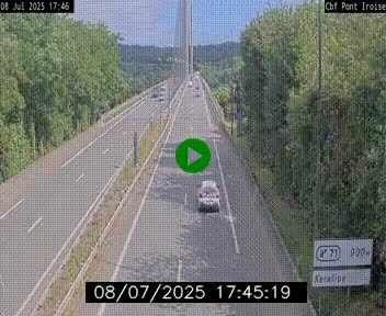Webcam sur la N165 après le Pont de l'Iroise, à l'entrée de Brest