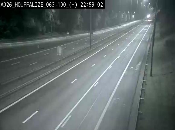 Webcam autoroute des Ardennes (E25/A26) à hauteur d'Houffalize. Vue orientée vers Baraque de Fraiture