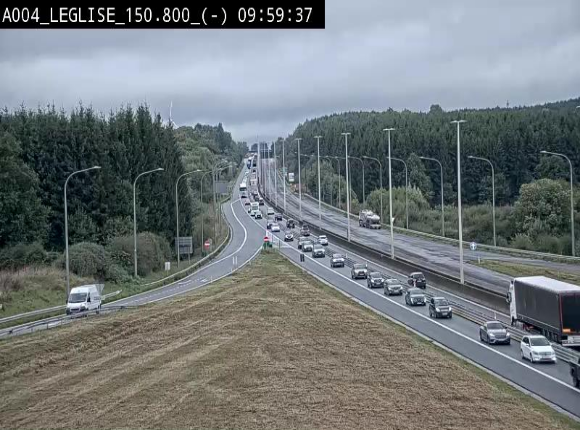Webcam E411 dans la Côte de Léglise. Vue orientée vers Bruxelles
