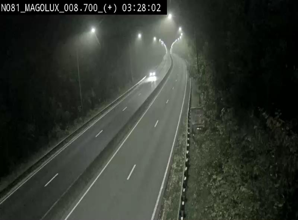Webcam sur la N81 (E411) à hauteur de la jonction avec la N883. Vue orientée vers Longwy