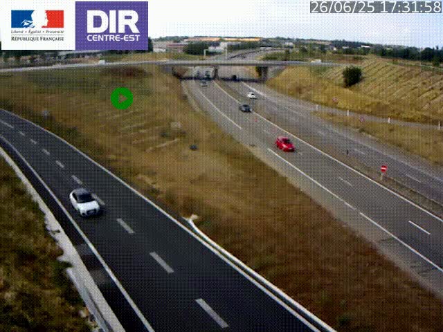 Webcam sur le contournement de Valence, sur la Nationale 7, caméra orientée vers Lyon