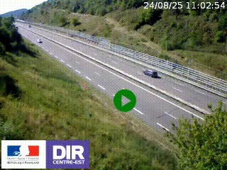 Webcam au niveau du col de Bois Clair à hauteur de Cluny sur la N79. Vue orientée vers Mâcon