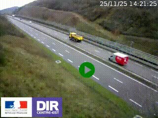 Webcam au niveau du col de Bois Clair à hauteur de Cluny sur la N79. Vue orientée vers Mâcon