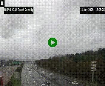 Webcam routière sur N338 à hauteur de Grand-Quevilly en périphérie de Rouen. Vue orientée vers Rouen