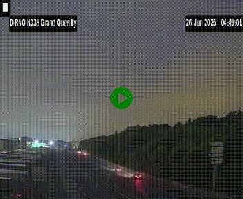 Webcam routière sur N338 à hauteur de Grand-Quevilly en périphérie de Rouen. Vue orientée vers Rouen