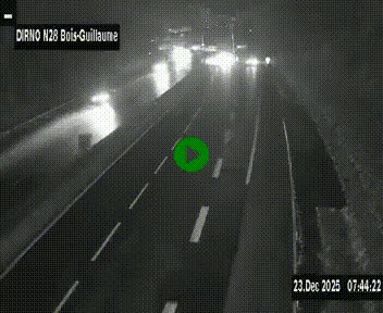 Webcam routière à hauteur de Bois-Guillaume en périphérie de Rouen. Vue orientée vers Rouen
