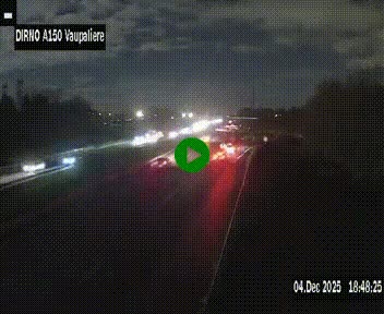 Webcam autoroute A150 à hauteur de La Vaupalière en périphérie de Rouen. Vue orientée vers Rouen