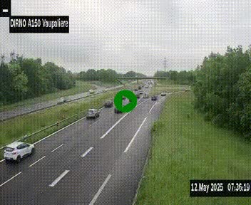 Webcam autoroute A150 à hauteur de La Vaupalière en périphérie de Rouen. Vue orientée vers Rouen