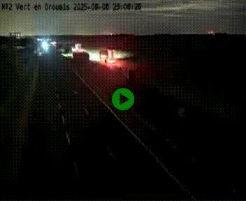 Webcam à hauteur de Vert-en-Drouais sur la N12, en périphérie de Dreux. Vue orientée vers Alençon