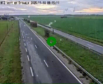 Webcam à hauteur de Vert-en-Drouais sur la N12, en périphérie de Dreux. Vue orientée vers Alençon