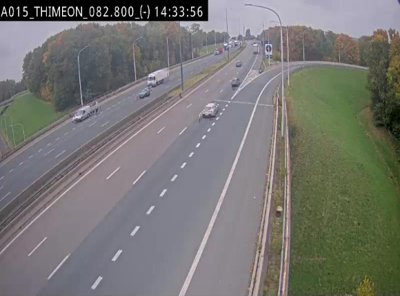 Caméra trafic Belgique - Thiméon - E42, jonction avec A54 (E420) direction La Louvière/Charleroi - BK 82.82