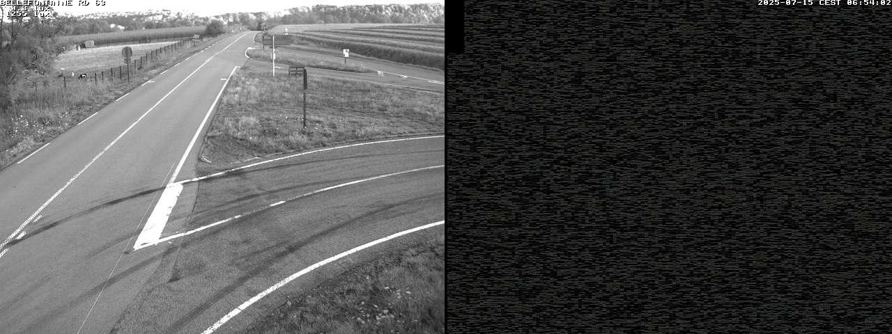 Webcam à Bellefontaine dans les Vosges à 552 mètres d'altitude sur la D63, à la jonction avec la D20A