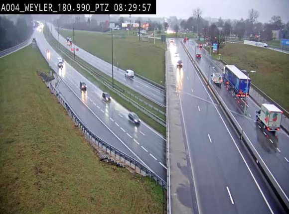 Webcam à la jonction entre la N81 et l'E411 à hauteur de la sortie 32 Longwy/Messancy à Arlon. Vue orientée vers Bruxelles