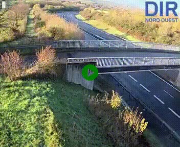 Webcam sur A84 à hauteur de Pont-Farcy, au niveau du pont autoroutier sur la Vire, au sud de Saint-Lô