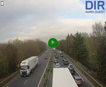 Webcam sur le périphérique de Caen (N814) à l'est de la ville, à Mondeville hauteur de la sortie 2, Presqu'île-Rives de l'Orne, au bout de l'autoroute A13