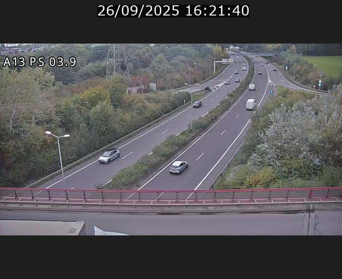 Traffic live webcam Luxembourg Ehlerange - A13 direction Esch-sur-Alzette - BK 6.8