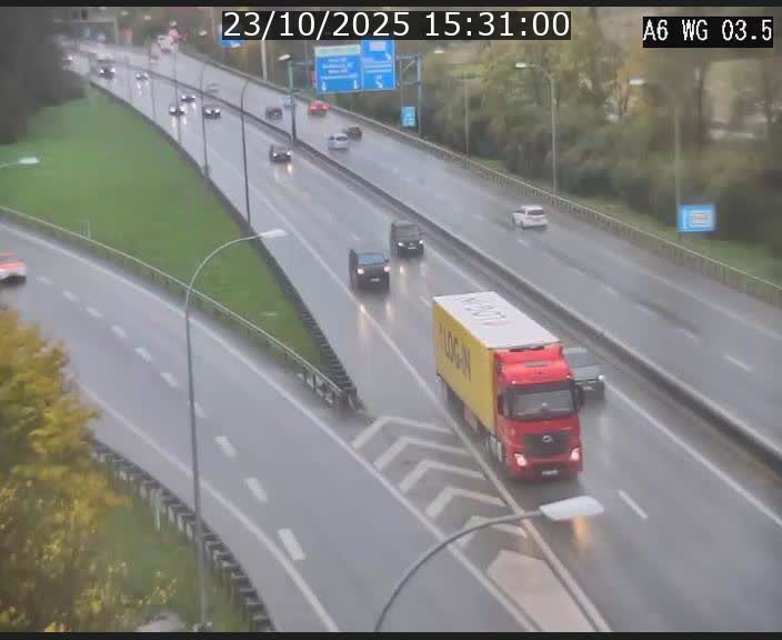 Traffic live webcam Luxembourg - Croix de Cessange - A6 - BK 3.5 - direction France/Allemagne