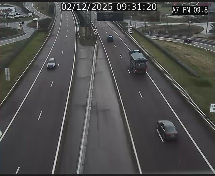Caméra trafic Luxembourg - A7, Tunnel Gousselerbierg, sortie sud, direction rond-point Lorentzweiler (BK 9.9)
