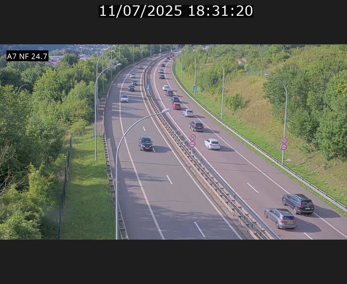 Caméra trafic Luxembourg - A7, Schieren direction Mersch