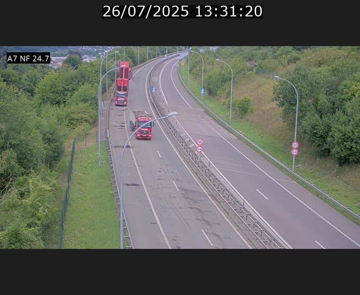 Caméra trafic Luxembourg - A7, Schieren direction Mersch