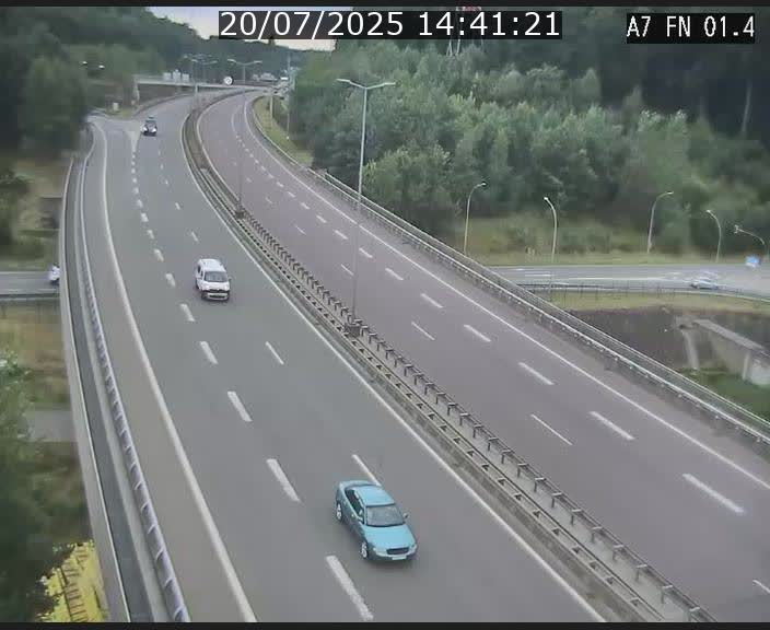 Caméra autoroute Luxembourg A7 - Tunnel Stafelter - direction Echangeur Grünewald