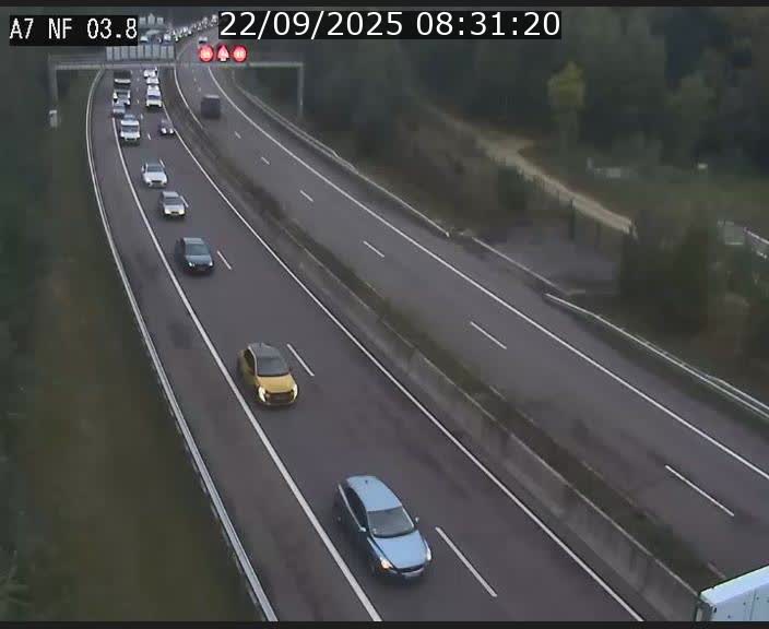 Webcam autoroute A7 au Luxembourg à la sortie du Tunnel Stafelter vers le Nord