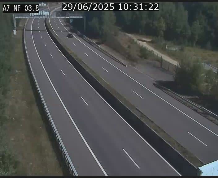 Webcam autoroute A7 au Luxembourg à la sortie du Tunnel Stafelter vers le Nord