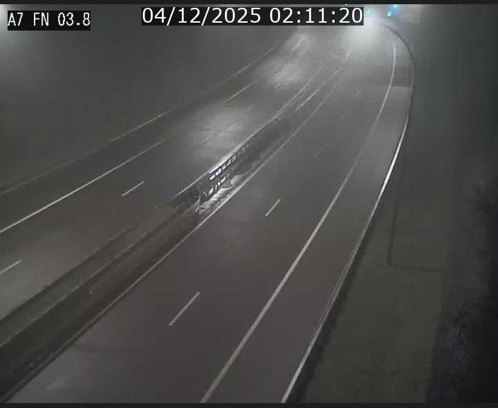 Caméra autoroute Luxembourg A7 - Passage à gibier Rëngelbour - direction Tunnel Stafelter