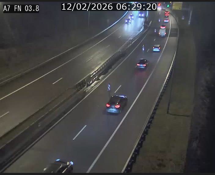 Caméra autoroute Luxembourg A7 - Passage à gibier Rëngelbour - direction Tunnel Stafelter