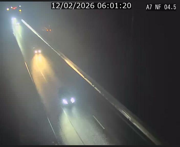 Caméra autoroute Luxembourg A7 - Passage à gibier Rëngelbour - direction Tunnel Grouft