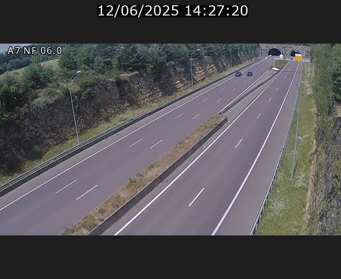 Caméra autoroute A7 Luxembourg - entrée sud du Tunnel Grouft - direction Lorentzweiler