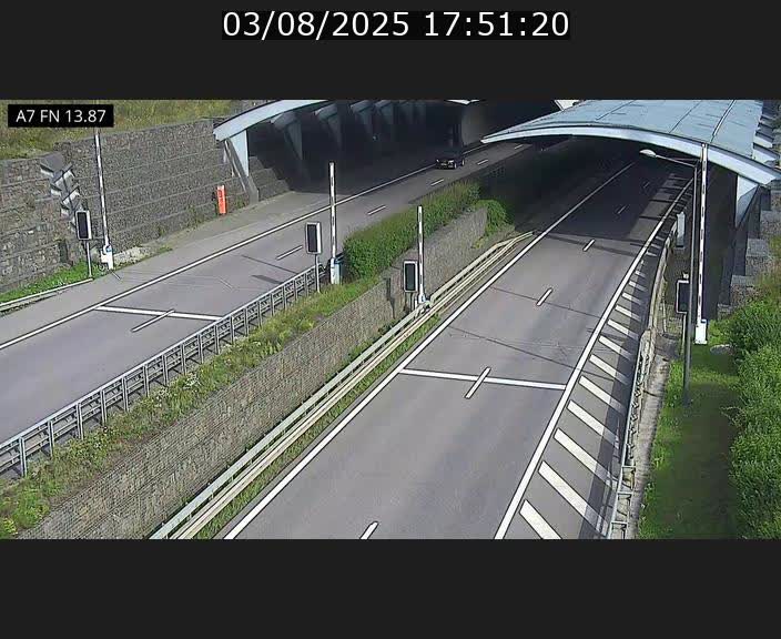 Caméra trafic Luxembourg - A7, Tunnel Gousselerbierg, entrée nord, direction Lorentzweiler