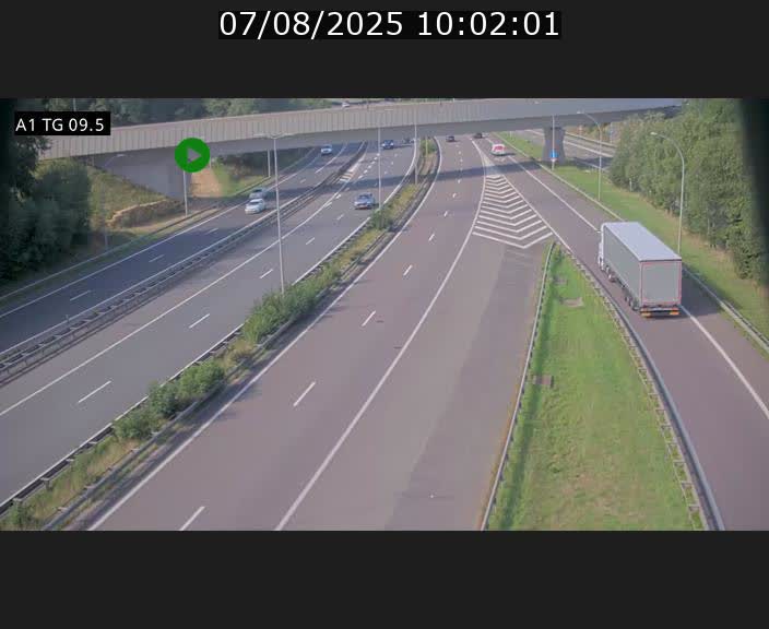Traffic live webcam Luxembourg Jonction Grünewald - A1 direction Luxembourg-ville - BK 9.5