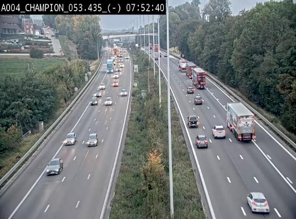 Webcam E411 à Champion, à proximité de Namur. Vue orientée vers Bruxelles