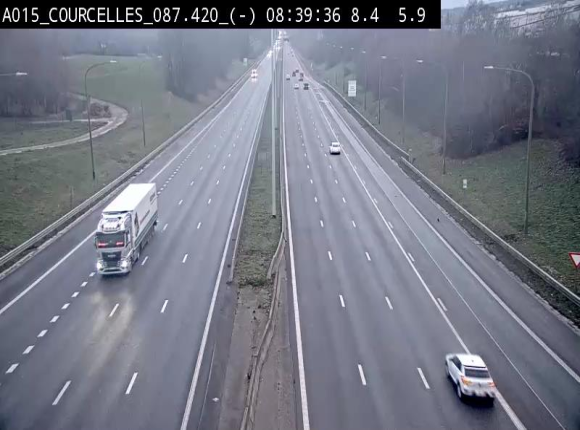 Webcam autoroute Belgique - Viesville - E42 direction Mons - BK 84.35