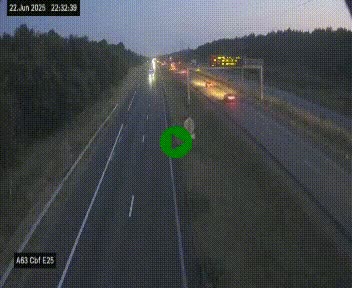 Webcam autoroute A63 en périphérie de Bordeaux au sud-est de la ville, en provenance du bassin d'Arcachon. Vue orientée vers Bordeaux