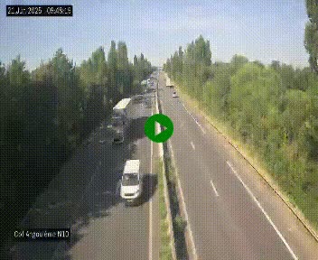 Webcam routière à la fin de la N10, en périphérique ouest d'Angouleme, proche de la jonction avec l'A10